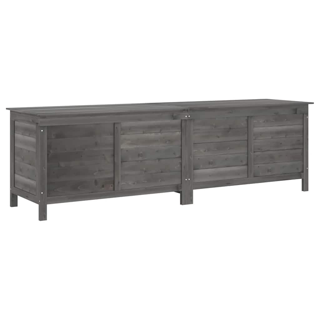 vidaXL Arcón de Jardín, Caja de Almacenaje con Tapa, Baúl para Cojines Alfombras Juguetes, Mueble para Patio, Madera Maciza de Abeto Gris Antracita