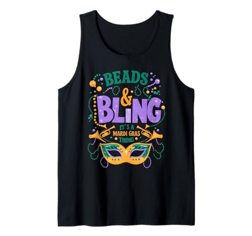 Beads & Bling It's A Mardi Gras Thing Funny Gifts Women Camiseta sin Mangas