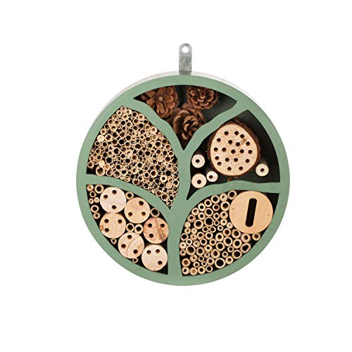 11” Woonden Multi Habitat Insect House Outdoor Garden Decorative Insect Hotels for Bee Butterfly and Beetle Tree of Life