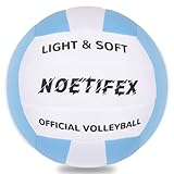 Noetifex Soft Indoor Volleyball, Ultra Soft Fabric Lightweight Volleyball for Safe & Quiet Practice, Ideal for Kids Youth Beginners Indoor Home Yard Training Games (Deflated)