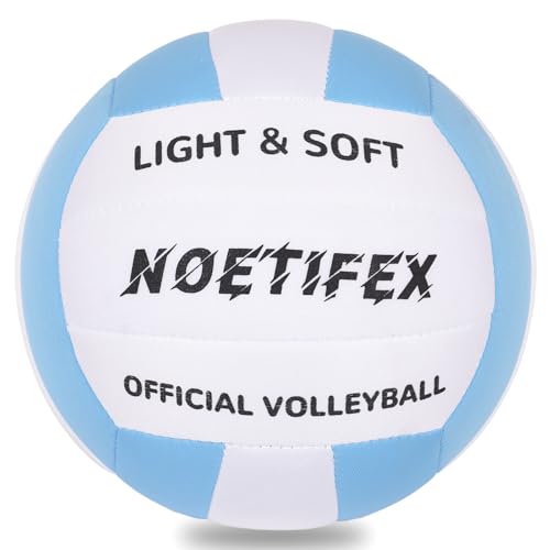 Noetifex Soft Indoor Volleyball, Ultra Soft Fabric Lightweight Volleyball for Safe & Quiet Practice,...