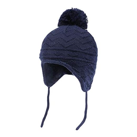 Tacobear Baby mössa unisex vintermössa baby beanie mössa med öronlappar Chin slips stickad mössa barn vinter mössa mössa mössa mössa bommelhatt för baby pojkar flickor 0–8 år