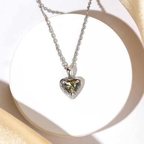 Image of SILVERTOWN 925 Silver Celestial Grace Heart Pendant Necklace | Hallmarked | White Rhodium Plated | Gift For Women and Girls
