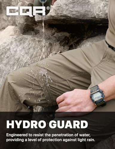 Image of CQR Men's Convertible Cargo Tactical Pants, Water Resistant Outdoor Hiking Pants, Zip Off Lightweight Stretch Work Pants