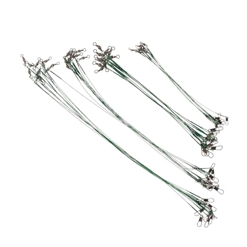 Lioobo 40pcs líder de pesca acero con conectores dobles