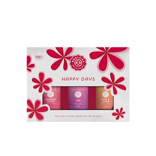 Happy Days Essential Oil Set of 3 | Therapeutic Grade Essential Oil Blends for Home Office Diffuser | Garden Glow Joy Rise & Shine - 10 ML