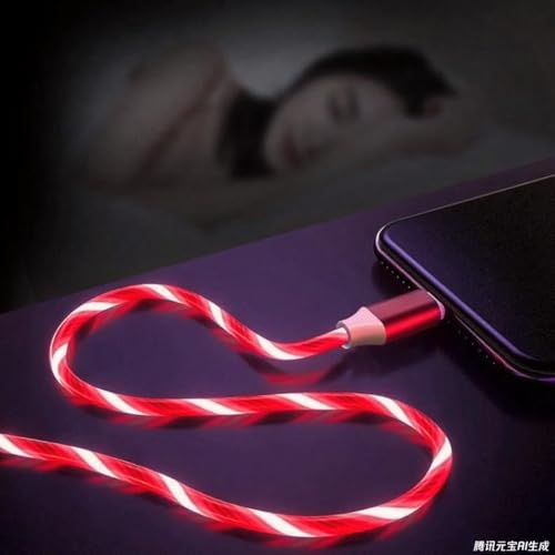 Image of USB A to C Android Data Cable, Red Model Supports Fast Charging and high-Speed Data Transmission, Equipped with LED to Display Current, Compatible with All Type C devices-39 inches Red.