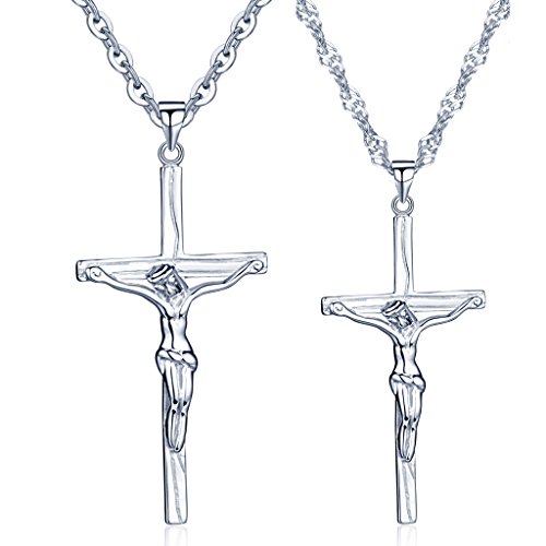 Unendlich U Einzigartig Jesus Kruzifix Kreuzanhänger 925 Sterling Silber Paar Partner Anhänger Silberanhänger