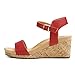 DREAM PAIRS Womens Open Toe Buckle Ankle Strap Platform Wedge Sandal, Red/Pu-8 (Nini-8)