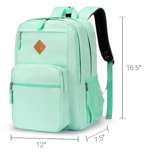 Image of ZORFIN 26L Backpack for College, and Travel: Water Resistant Bookbag - Mint