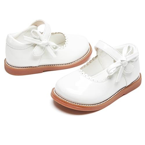 Image of PHIRAMIN Toddler Girl Mary Jane Student Oxford Shoes-Little Girl School Uniform Shoes for Wedding Party