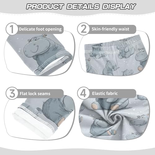 Boccsty Grey Hippo Girls Leggings Kids Yoga Pants Dance Active Tights 4T3