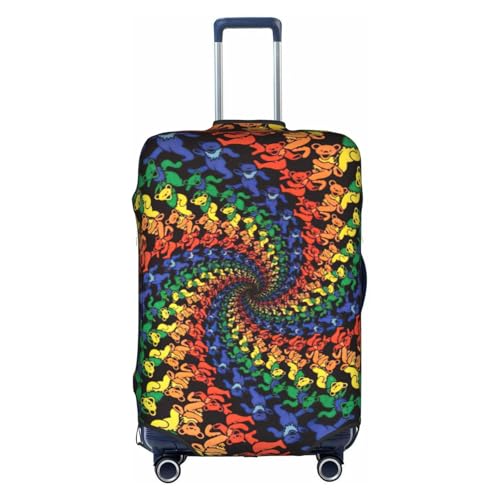 Housse de voyage anti-rayures pour valise L blanche motif ours