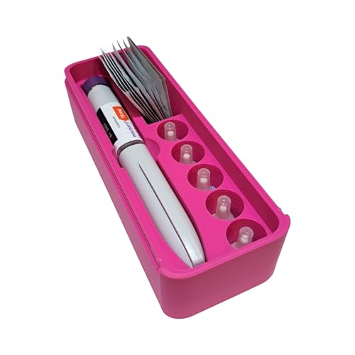 Monjaro KwikPen Weight Loss Pen Fridge Hard Case Travel Hardshell Diabetes Case for Monjaro (Fuchsia Pink)