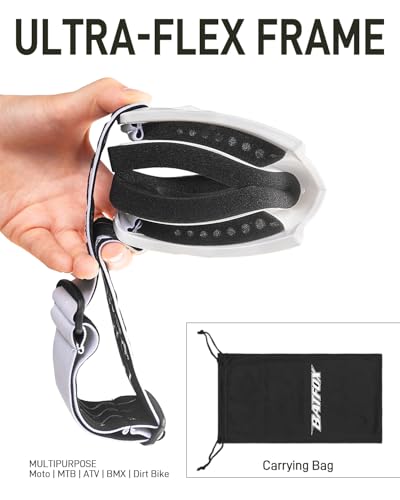 Image of BATFOX Motorcycle Glasses Goggles Dirt Bike Motocross Safety ATV Tactical Riding (Blue Black, Adult)