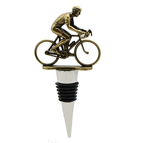 Product Image of the ENUFFCHIC Cyclists Bicycle Bikes Wine Bottle Stoppers Decorative Gifts for Men Dad Boyfriend Tour De France Theme Outdoors, Bronze