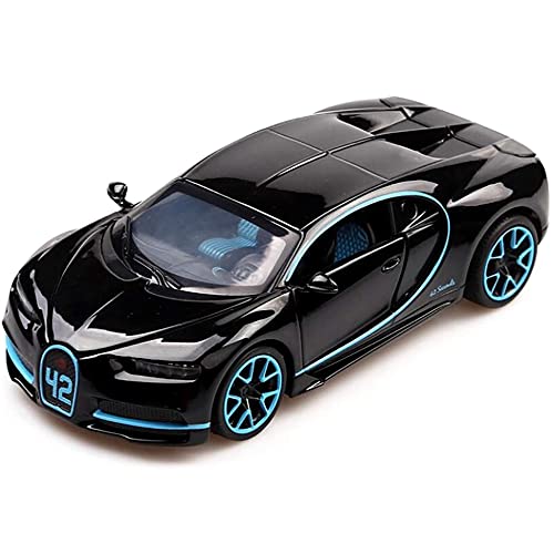 Image of DEUSON ECOM 1:32 Chiron Diecast Metal Toy Car for Kid Pullback with Light Sound - Multi Color