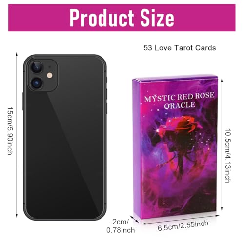 Image of PATPAT 53 PCS Love Oracle Card Game Tarot Card Deck For Beginners With Meanings On Them Loving Tarot Deck With Messages On Cards