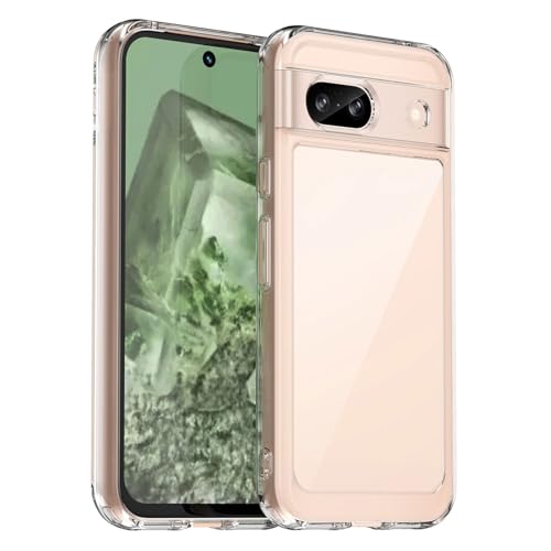 Google Pixel 8A 用 ケース グーグル ピクセル8a 6.1 インチ 透明 カバー ストラップホール 耐衝撃 軽量 薄型 指紋防止 ストラップホール付き 滑り止め 黄変防止 TPU 耐久性 (透明, Google Pixel 8A)