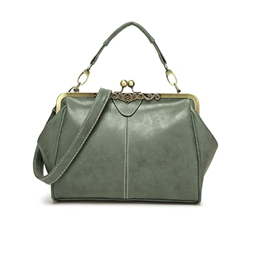 Sac a main femme vert retro en cuir PU chic | NICOLE & DORIS