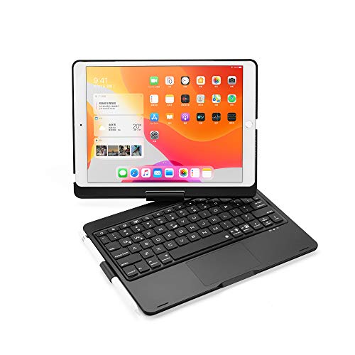 ProElite Rotatable Wireless Bluetooth TouchPad Keyboard flip case Cover for Apple iPad 10.2 inch 9th/8th/7th Generation, Built-in 7-Colors Backlit, Black ProElite Rotatable Wireless Bluetooth TouchPad Keyboard flip case Cover for Apple iPad 10.2 inch 9th/8th/7th Generation, Built-in 7-Colors Backlit, Black