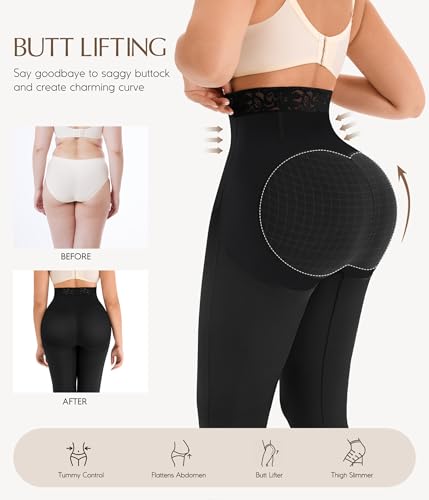 MERYOSZ Shapewear Tummy Control Shorts Body Shaper High Waisted Butt Lifting Panties Thigh Slimmer Capri Girdles3