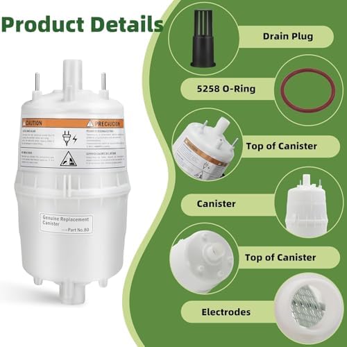 2PCS 80 Steam Canister Replacement for Steam Humidifier Canister Model 800 & 865,for Aprilaire 800 801 865 866 Replacement Canister with O-Ring for Leak-Proof Seal,800 Canister,Whole House Humidifiers - 2