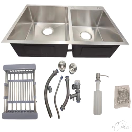 Cuba Gourmet Dupla Retangular com Acessórios em Aço Inox Escovado 78x48x22cm
