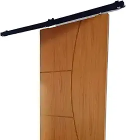 Kit Para Porta De Correr Cor Preto Completo Com Trilho Roldanas E Acabamentos Para Moveis E Ambientes(1,60mt (para portas até 80cm))