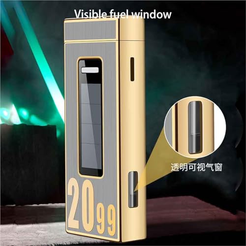 Encendedores de metal recargables que no se apagan con el viento y muestran el nivel de gas 4