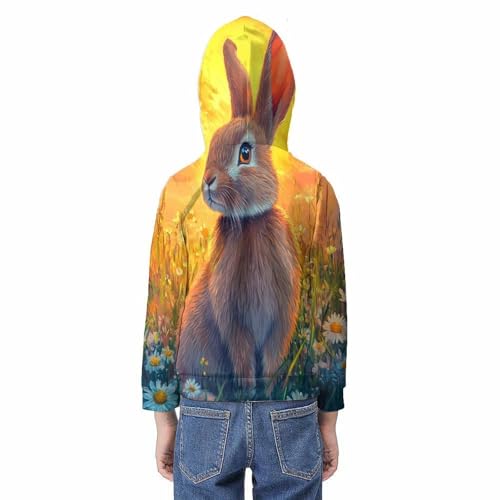 Sweat-shirt à capuche enfants pull confortable lapin 3D