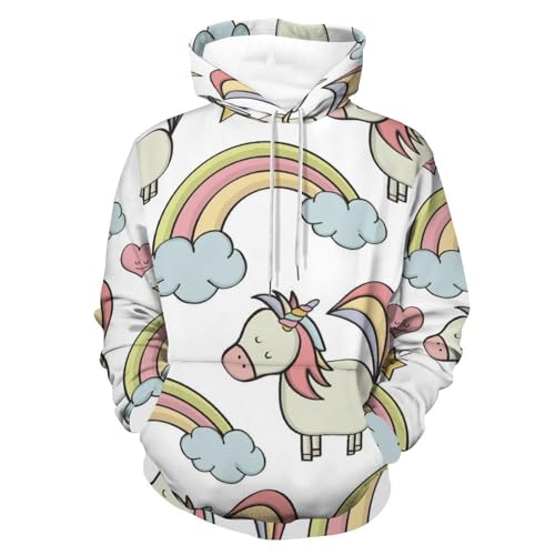 Hoodie Arc-en-Ciel de la Licorne pour homme et femme pull taille S