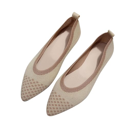 Genérico Zapatillas Negras Zapatillas Ortopedicas Mujer Zapatos Tejidos para Mujer, Zapatillas y Transpirables para Caminar, Zapatos de sin Cordones, Zapatillas Zapatos De Mujer con Horma (Khaki, 39)