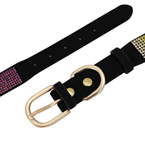 Beirui Rhinestone Dog Collar With Full Bling Crystals, Soft Suede Leather Collar For Small Pet Cat Puppy, Cute Collar Studded Sparkling Diamonds (Black, Xs) #TOP2
