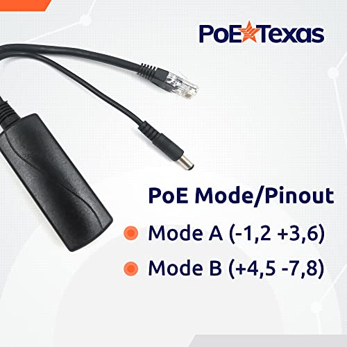 Adaptador PoE pasivo PoE Texas IEEE 802.3af: divisor y inyector de alimentación por Ethernet de un puerto, para cámaras IP y dispositivos de 12 V (certificado UL) miniatura 6