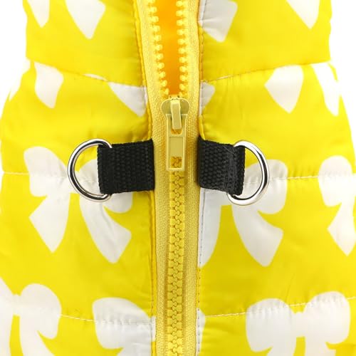 Image of SMALLLEE LUCKY STORE Dog Coat with D-Ring for Small Dogs, Yellow, XL