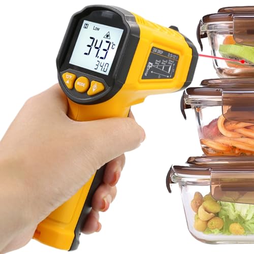 Pistola de temperatura sin contacto: medidor portátil 14 x 7 x 4 cm, sensor ABS duradero, lectura de alta precisión con capacidad de detección rápida | fiable para tareas domésticas