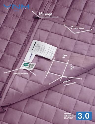 Image of YnM Exclusive Cooling Rayon Derived from Bamboo, Smallest Compartments, Bed Blanket for One Person of 190lbs, Ideal for Queen /King Bed (60x80 Inches, 20 Pounds, Fuchsia Purple)