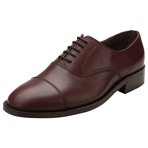 Lethato Captoe Oxford Goodyear Welted Formal Handmade Leather Dress Shoes (13, Burgundy, Numeric_13) #TOP19