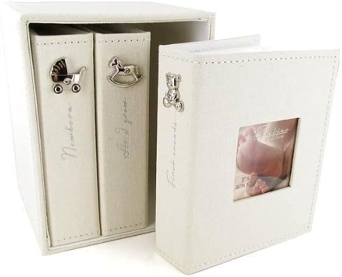 Flair Accessories BAMBINO BABY'S SET OF 3 PHOTO ALBUMS FOR NEW BABY, CHRISTENING,BAPTISM, NAMING DAY
