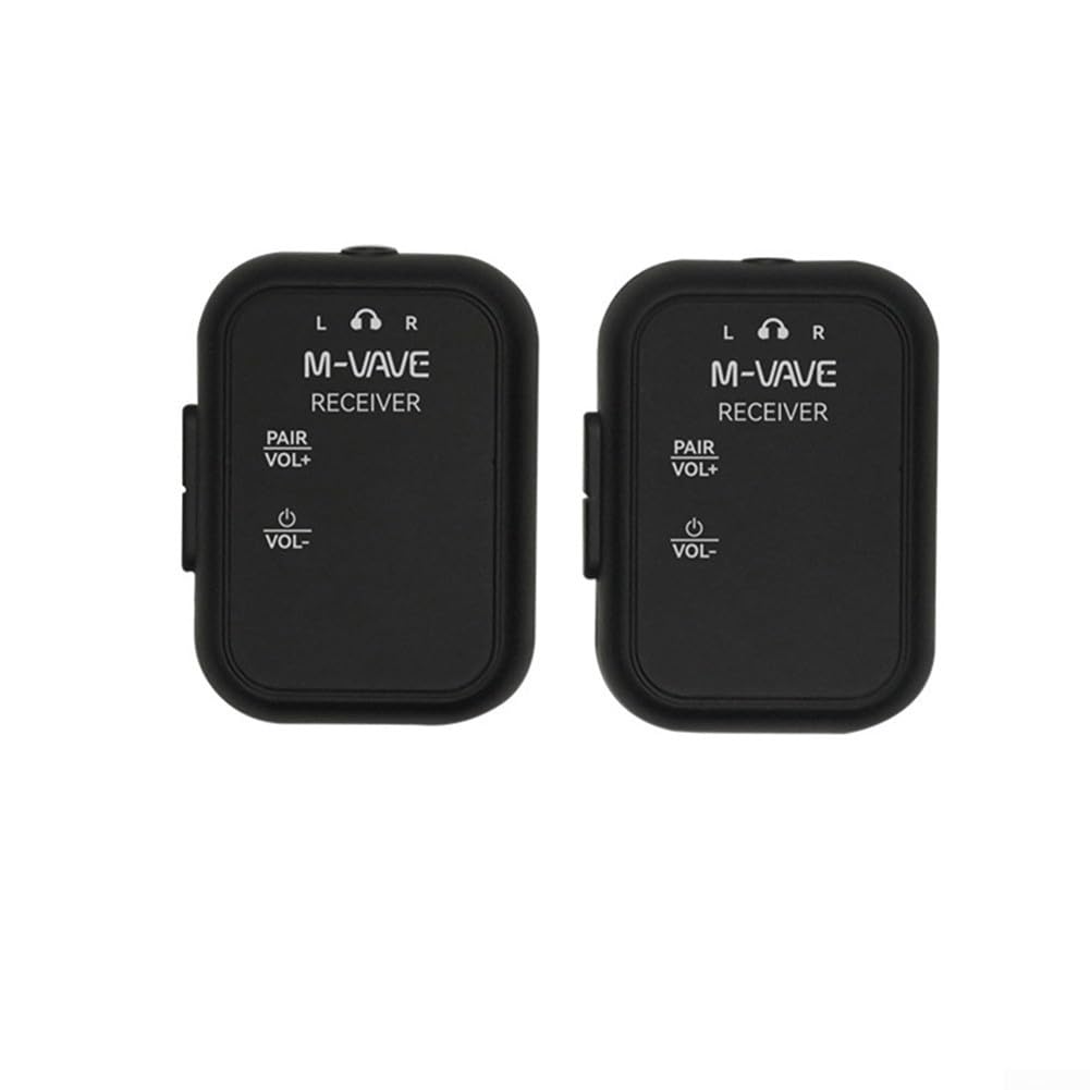 EasyByMall Receptor transmisor de audio inalámbrico para monitor de auriculares M-VAVE WP-12, rango de 30 m para estudios de grabación, ensayos de banda