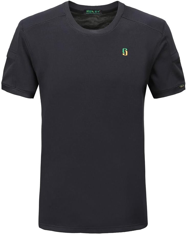 Protective T Shirt for Men’s Cut Resistant Anti Slash & Anti Stab Dual Protection Safety Top Short Sleeve Crew Neck Soft Breathable T Shirts for All Seasons (Medium) Black