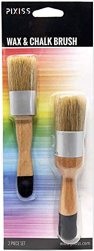 Chalk Furniture Paint Brushes For Furniture Painting, Milk Paint, Wax, Stencil Brushes, Home Furniture Paint - 2 Piece Round Chalked Paint Brushes Set #TOP3