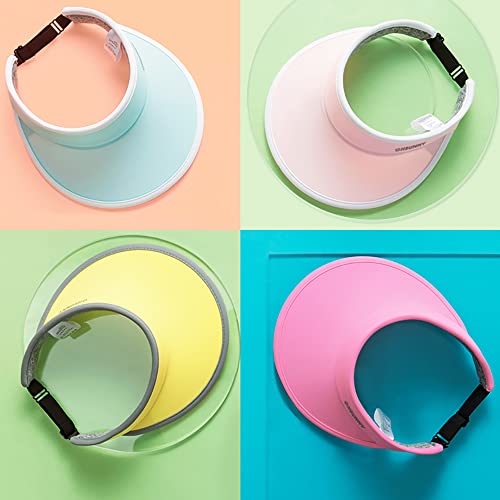 Kids Sun Visor Hat Wide Brim Roll-Up Foldable Adjustable Golf Tennis Cap Upf50+, Blue #TOP4