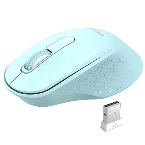 VicTsing Ratón Inalámbrico Silencioso, Mini Portátil 2.4G con Receptor, Ergonómico, 1600 dpi,...