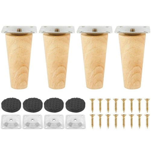 Solución a muebles bajos: patas de madera maciza de 20cm con tornillos y placas 7