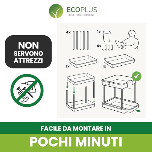 Étagère sous évier pour optimiser l'espace de cuisine encombré ECOPLUS