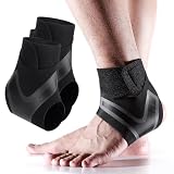 SDFWGG 2 Stück Sprunggelenkbandage Knöchelbandage Fußgelenkbandage Knöchelstütze Fußbandage Sport Knöchelschutz Stabilisierung für Laufen Fitness Volleyball Fußball Alltag (Schwarz, M)