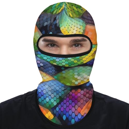 Balaclava Mask for Men Balaclava Ski Mask Rainbow Fish Scale Winter Face Mask Face Cover for Cycling miniatura 7