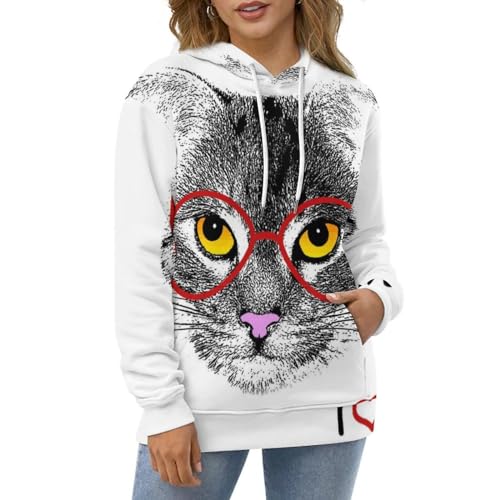 Sweat à capuche chat UMENG pull décontracté pour les journées cocooning et sorties